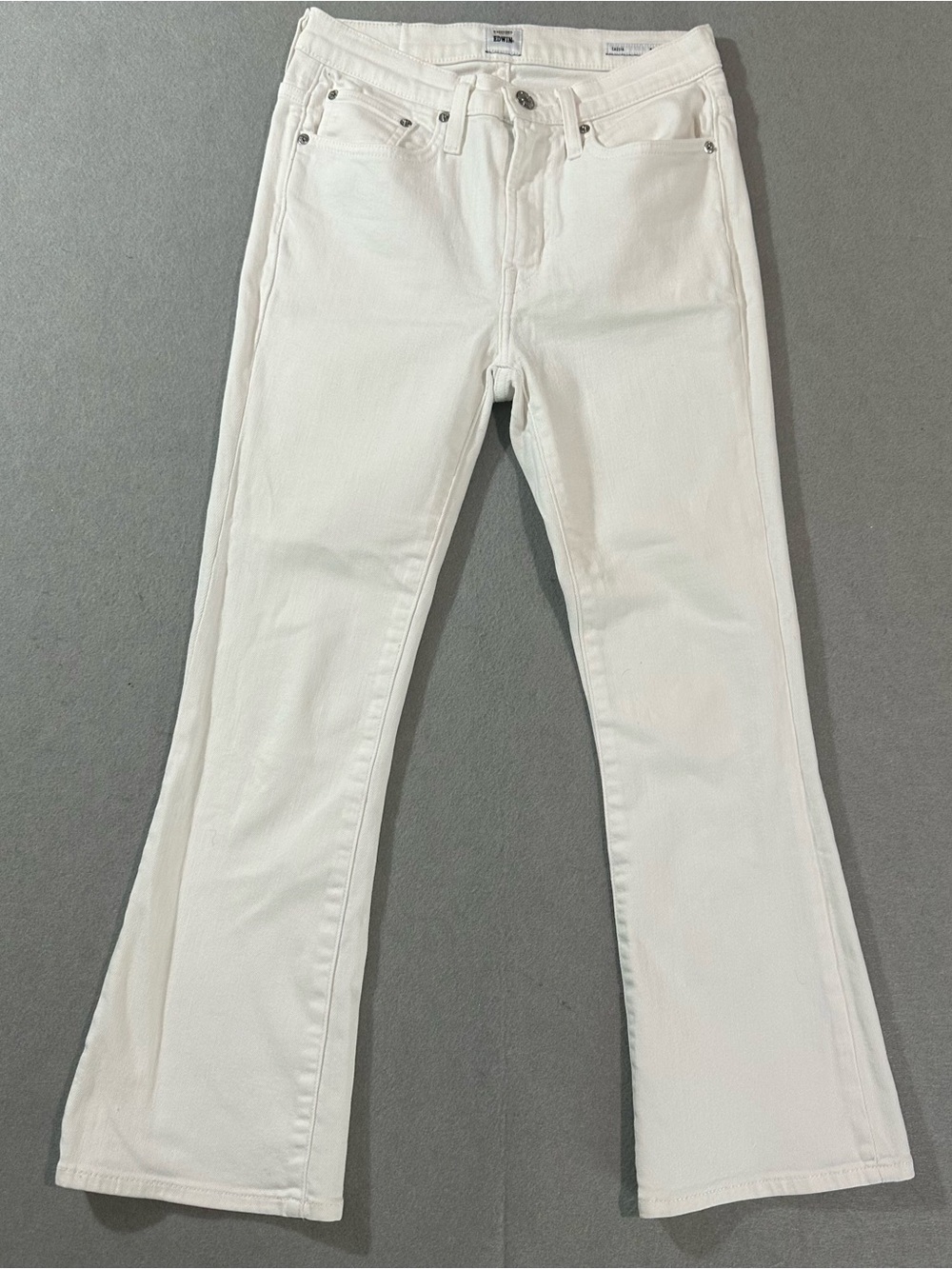 Edwin White Flared Wide-Leg Jeans